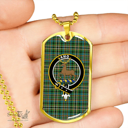 ScottishPlaid Scott Green Ancient Clan Tartan Dog Tag Necklace - Crest Classic Scottish Plaid Tartan Plaid