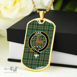 ScottishPlaid Scott Green Ancient Clan Tartan Dog Tag Necklace - Crest Classic Scottish Plaid Tartan Plaid