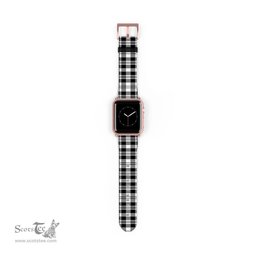 Scottish Scott Black White Modern Clan Tartan Watch Band Apple Watch Style Scottish Plaid Tartan Plaid