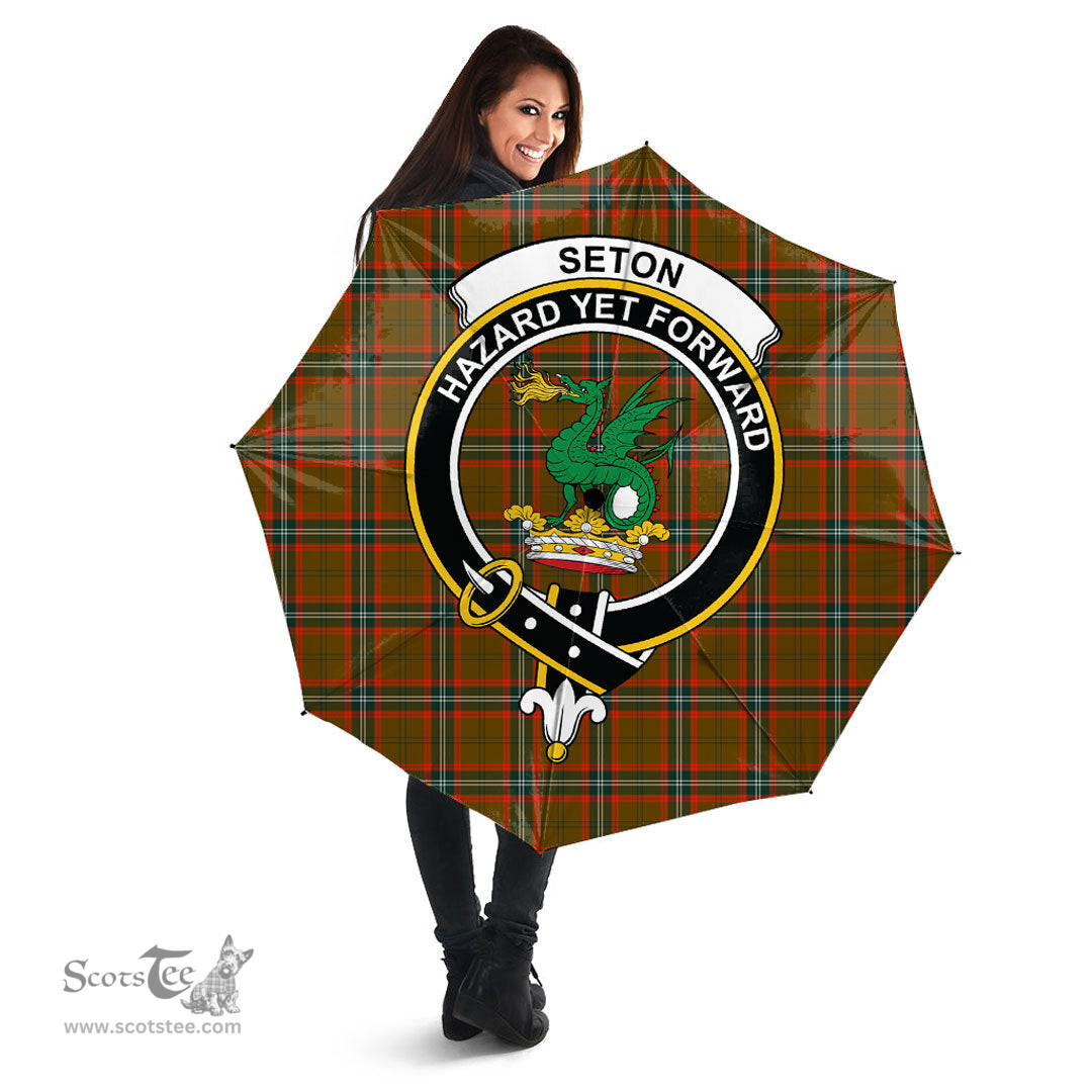 Scottish Seton Hunting Modern Clan Tartan Umbrella - Crest Classic Scottish Plaid Tartan Plaid