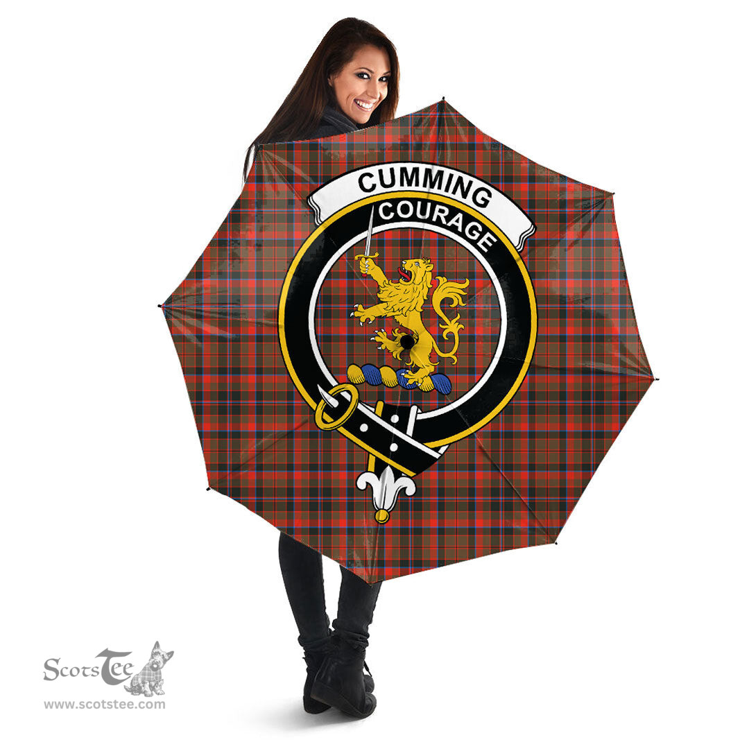Scottish Cumming Hunting Weathered Clan Tartan Umbrella - Crest Classic Scottish Plaid Tartan Plaid