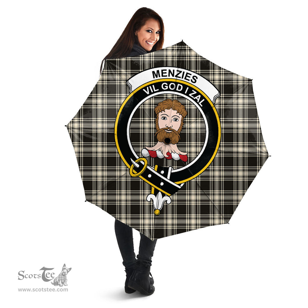 Scottish Menzies Black White Ancient Clan Tartan Umbrella - Crest Classic Scottish Plaid Tartan Plaid