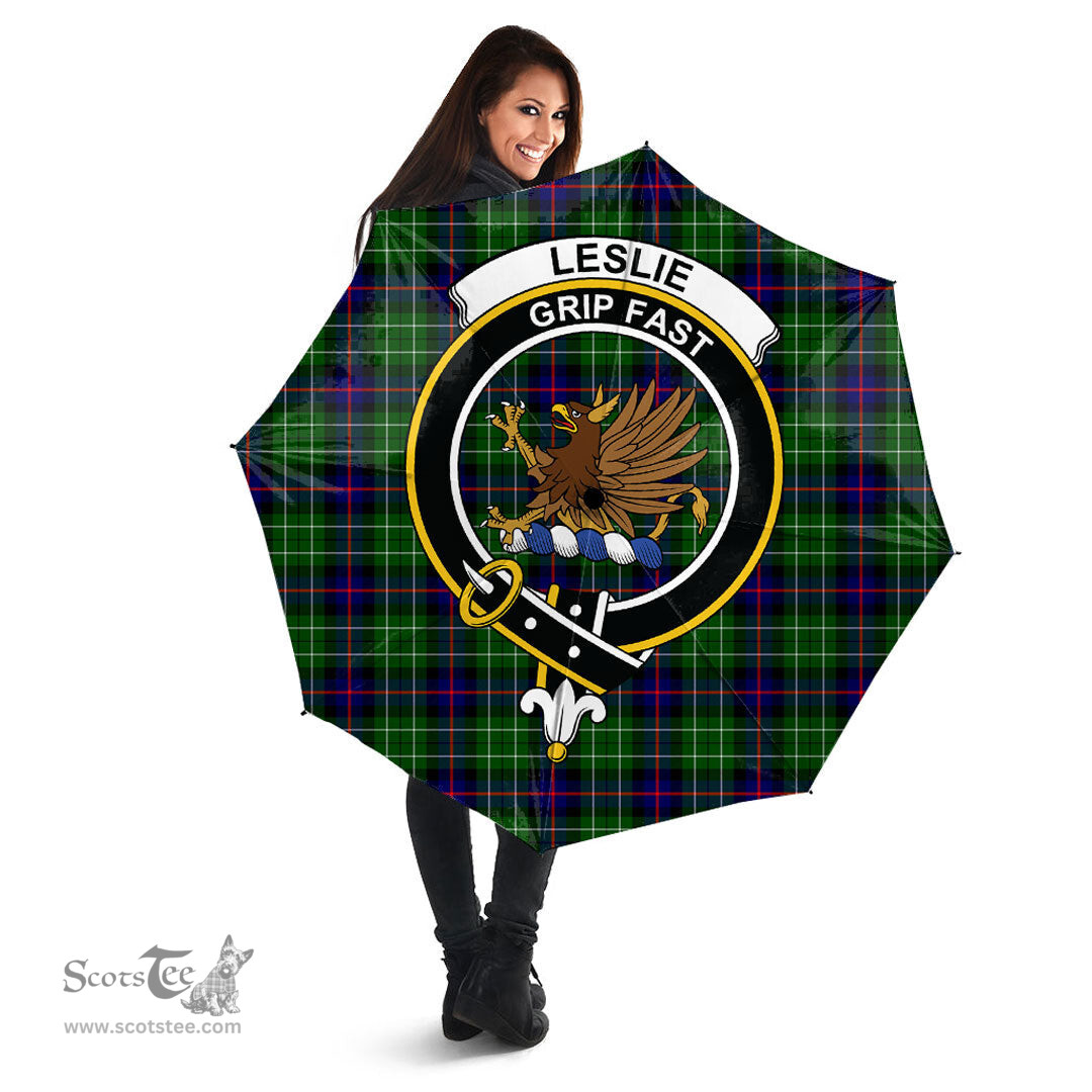 Scottish Leslie Hunting Clan Tartan Umbrella - Crest Classic Scottish Plaid Tartan Plaid
