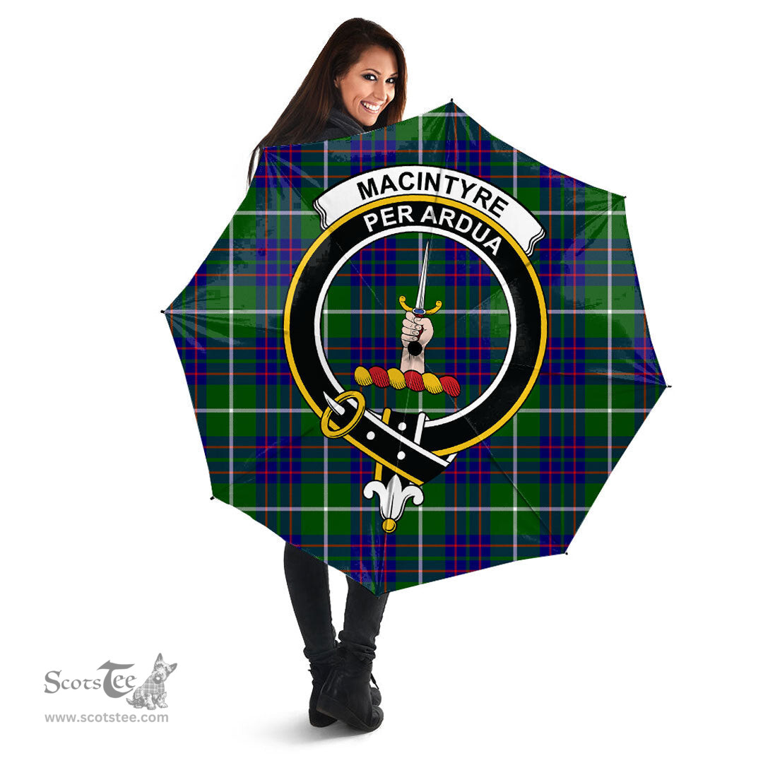 Scottish MacIntyre Hunting Modern Clan Tartan Umbrella - Crest Classic Scottish Plaid Tartan Plaid
