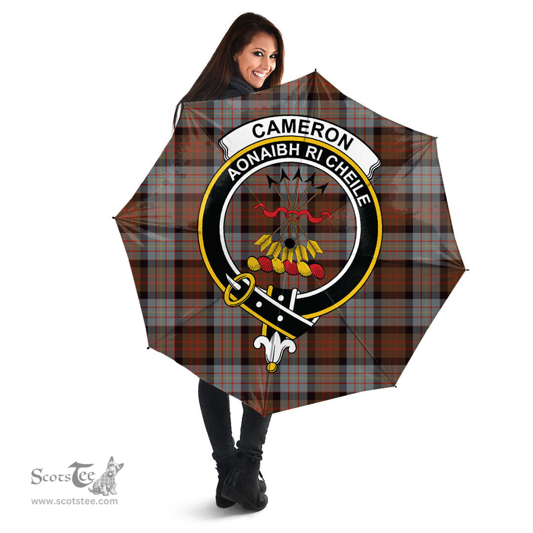 Scottish Cameron of Erracht Weathered Clan Tartan Umbrella - Crest Classic Scottish Plaid Tartan Plaid