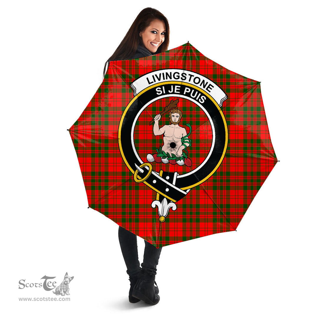 Scottish Livingstone Modern Clan Tartan Umbrella - Crest Classic Scottish Plaid Tartan Plaid