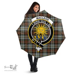 Scottish MacLeod of Harris Weathered Clan Tartan Umbrella - Crest Classic Scottish Plaid Tartan Plaid