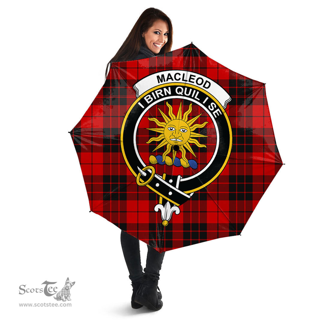Scottish MacLeod of Raasay Clan Tartan Umbrella - Crest Classic Scottish Plaid Tartan Plaid