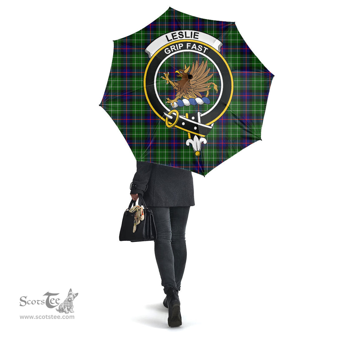 Scottish Leslie Hunting Clan Tartan Umbrella - Crest Classic Scottish Plaid Tartan Plaid