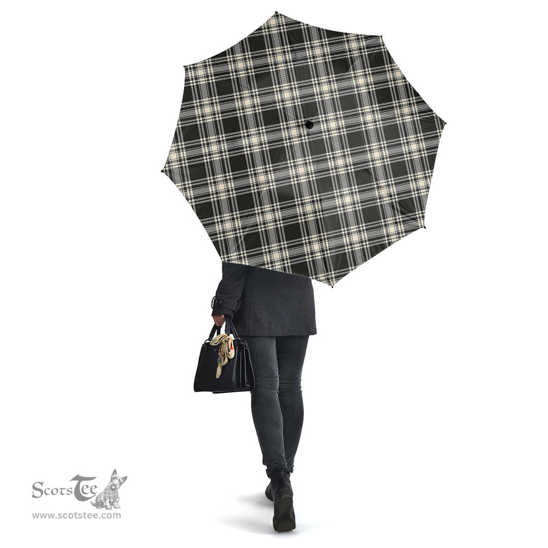 Scottish Menzies Black White Ancient Clan Tartan Umbrella - Classic Scottish Plaid Tartan Plaid