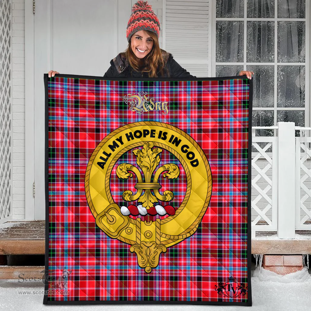 Scottish Udny Clan Tartan Quilt - Crest Gold Style Scottish Plaid Tartan Plaid