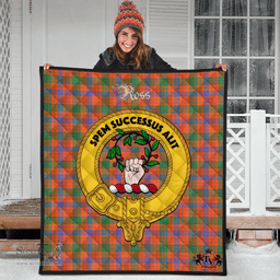 Scottish Ross Ancient Clan Tartan Quilt - Crest Gold Style Scottish Plaid Tartan Plaid