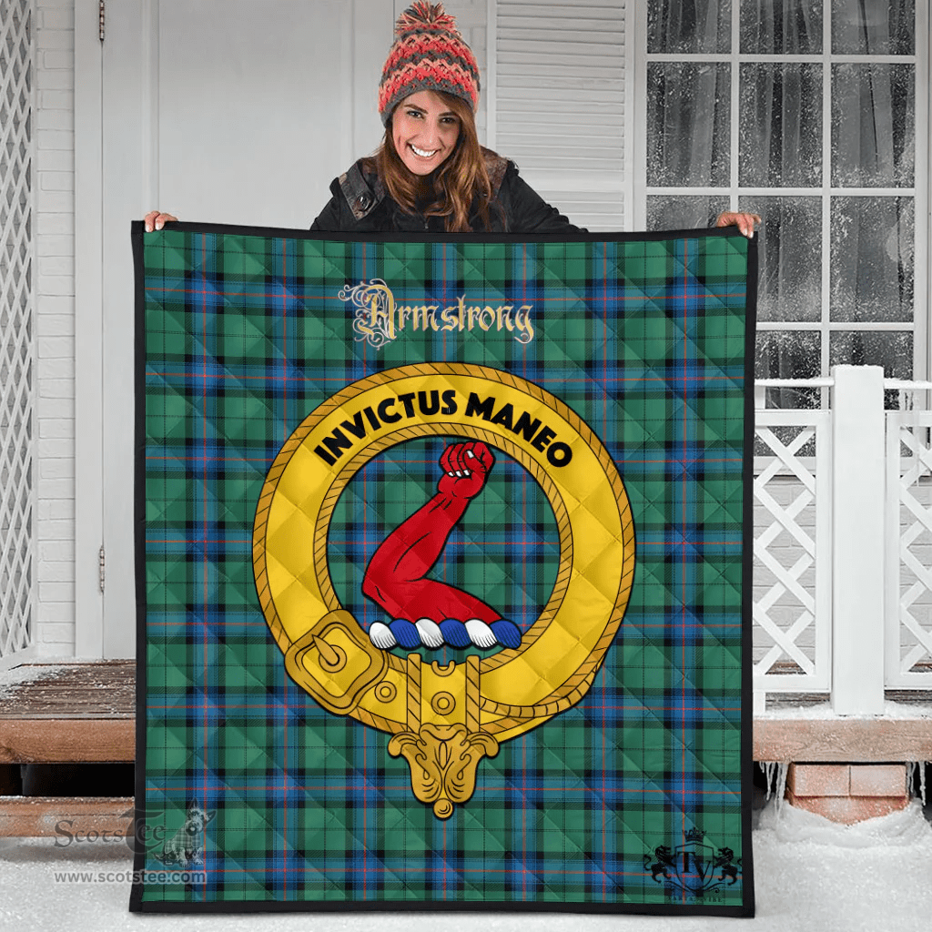 Scottish Armstrong Ancient Clan Tartan Quilt - Crest Gold Style Scottish Plaid Tartan Plaid