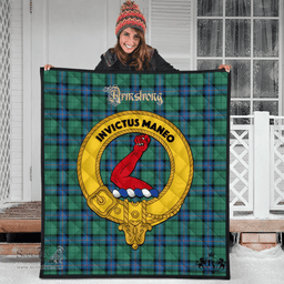 Scottish Armstrong Ancient Clan Tartan Quilt - Crest Gold Style Scottish Plaid Tartan Plaid