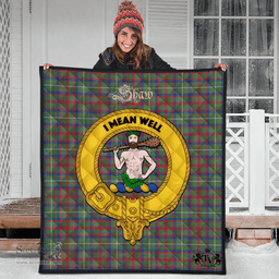 Scottish Shaw Green Modern Clan Tartan Quilt - Crest Gold Style Scottish Plaid Tartan Plaid