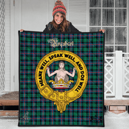 Scottish Urquhart Broad Red Ancient Clan Tartan Quilt - Crest Gold Style Scottish Plaid Tartan Plaid