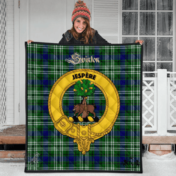 Scottish Swinton Clan Tartan Quilt - Crest Gold Style Scottish Plaid Tartan Plaid
