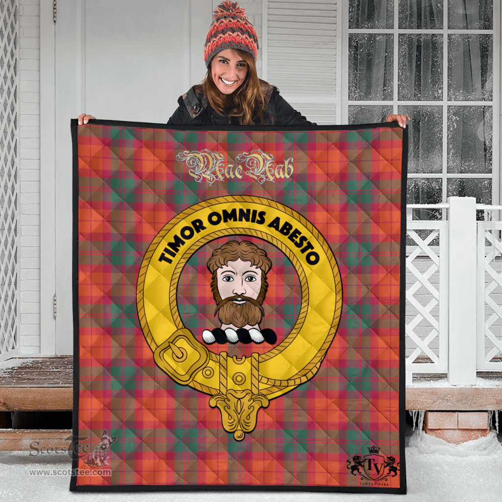 Scottish MacNab Ancient Clan Tartan Quilt - Crest Gold Style Scottish Plaid Tartan Plaid