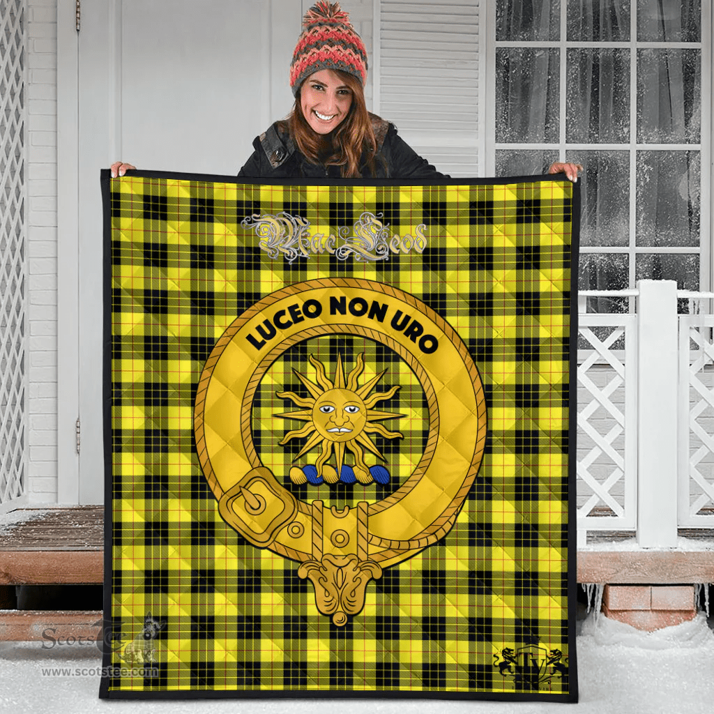 Scottish MacLeod of Lewis Modern Clan Tartan Quilt - Crest Gold Style Scottish Plaid Tartan Plaid