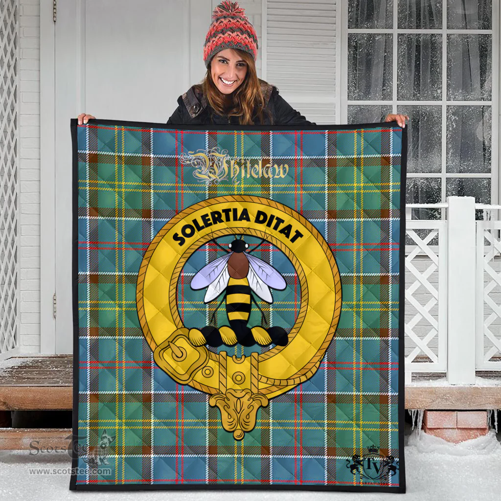 Scottish Whitelaw Clan Tartan Quilt - Crest Gold Style Scottish Plaid Tartan Plaid