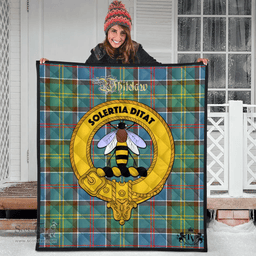 Scottish Whitelaw Clan Tartan Quilt - Crest Gold Style Scottish Plaid Tartan Plaid