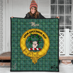 Scottish Ross Hunting Ancient Clan Tartan Quilt - Crest Gold Style Scottish Plaid Tartan Plaid