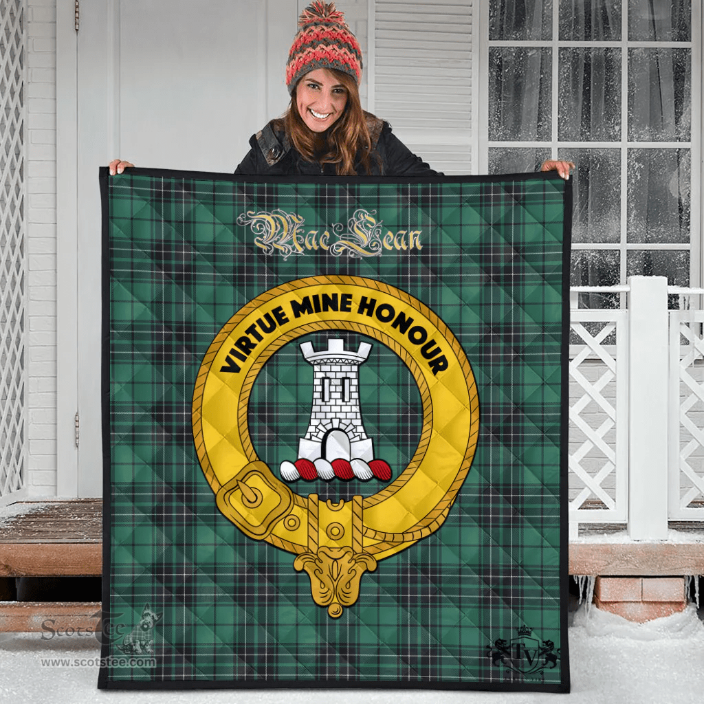 Scottish MacLean Hunting Ancient Clan Tartan Quilt - Crest Gold Style Scottish Plaid Tartan Plaid