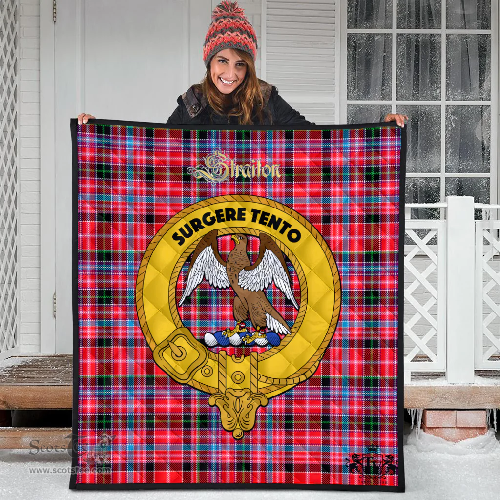 Scottish Straiton Clan Tartan Quilt - Crest Gold Style Scottish Plaid Tartan Plaid