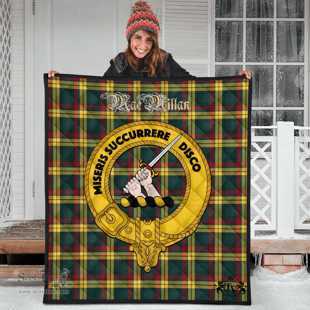 Scottish MacMillan Old Modern Clan Tartan Quilt - Crest Gold Style Scottish Plaid Tartan Plaid