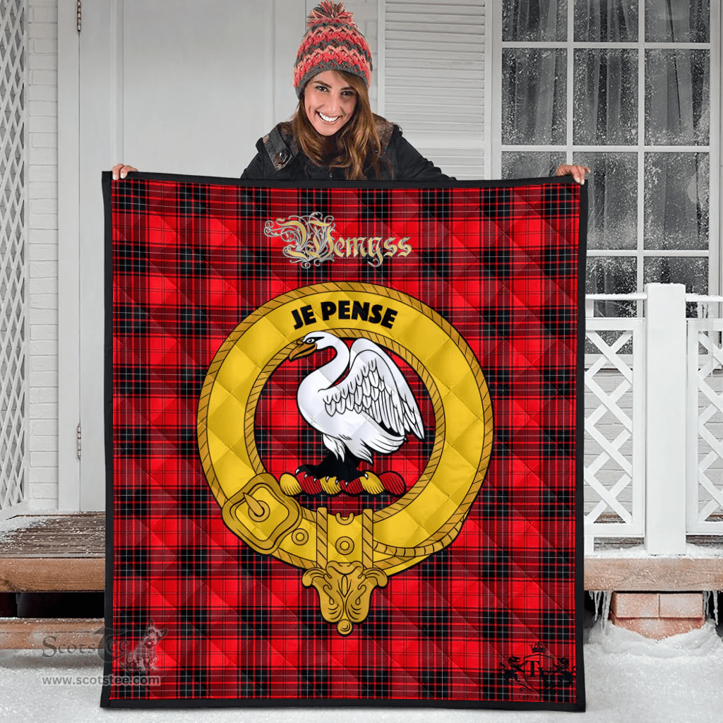 Scottish Wemyss Modern Clan Tartan Quilt - Crest Gold Style Scottish Plaid Tartan Plaid