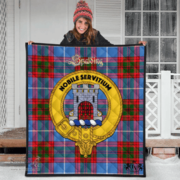 Scottish Spalding Clan Tartan Quilt - Crest Gold Style Scottish Plaid Tartan Plaid