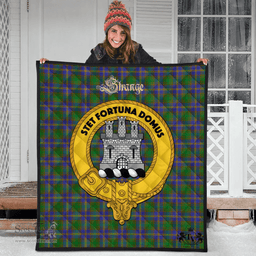 Scottish Strange of Balkaskie Clan Tartan Quilt - Crest Gold Style Scottish Plaid Tartan Plaid
