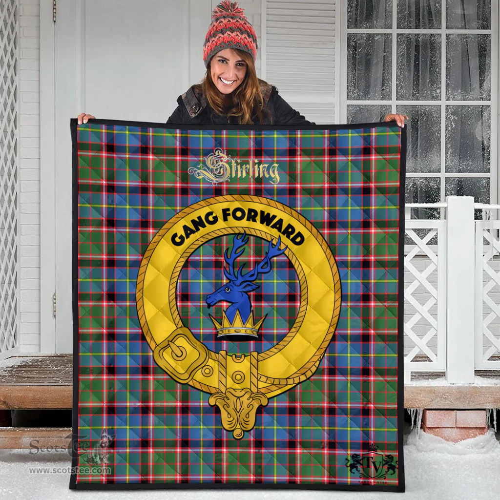 Scottish Stirling Bannockburn Clan Tartan Quilt - Crest Gold Style Scottish Plaid Tartan Plaid