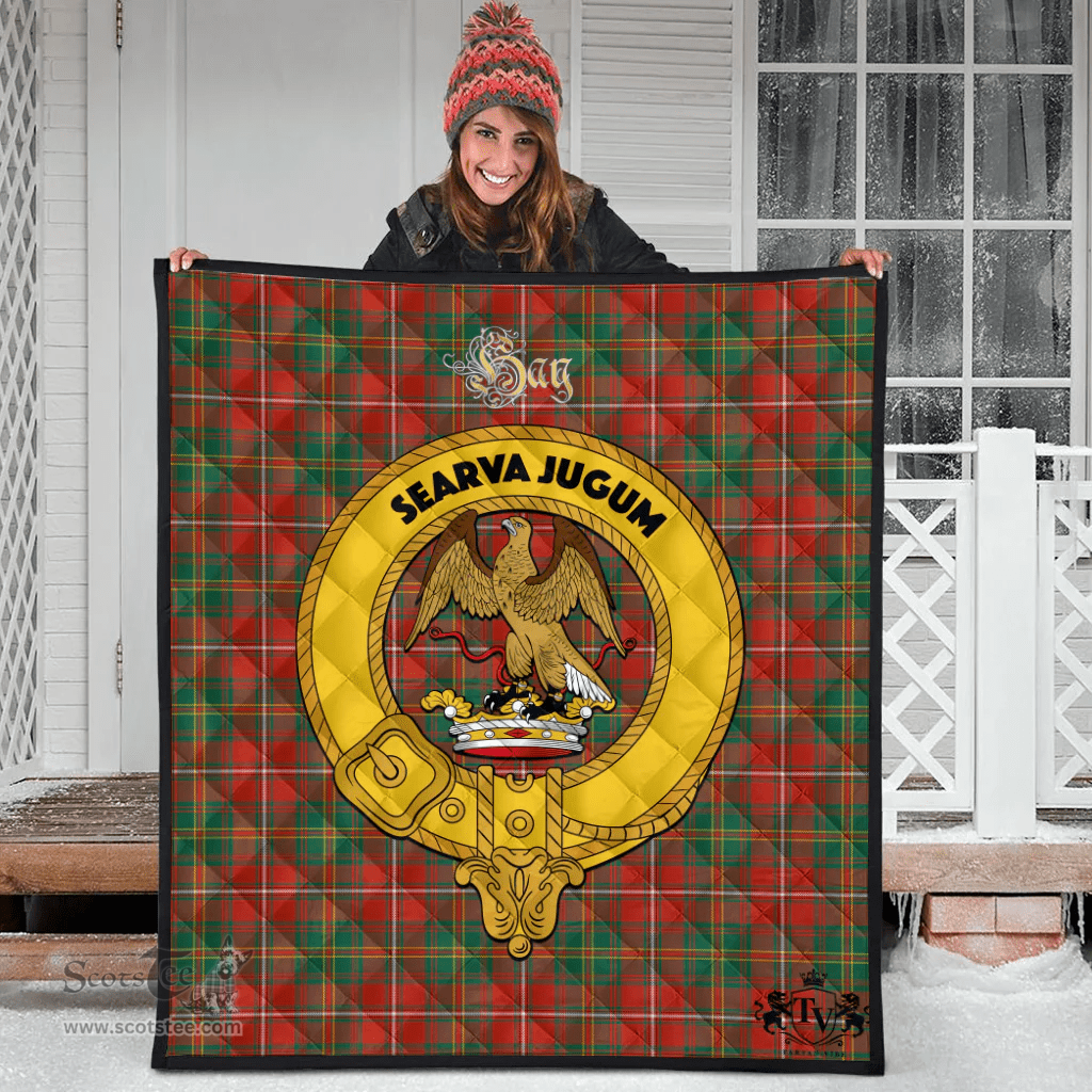 Scottish Hay Ancient Clan Tartan Quilt - Crest Gold Style Scottish Plaid Tartan Plaid