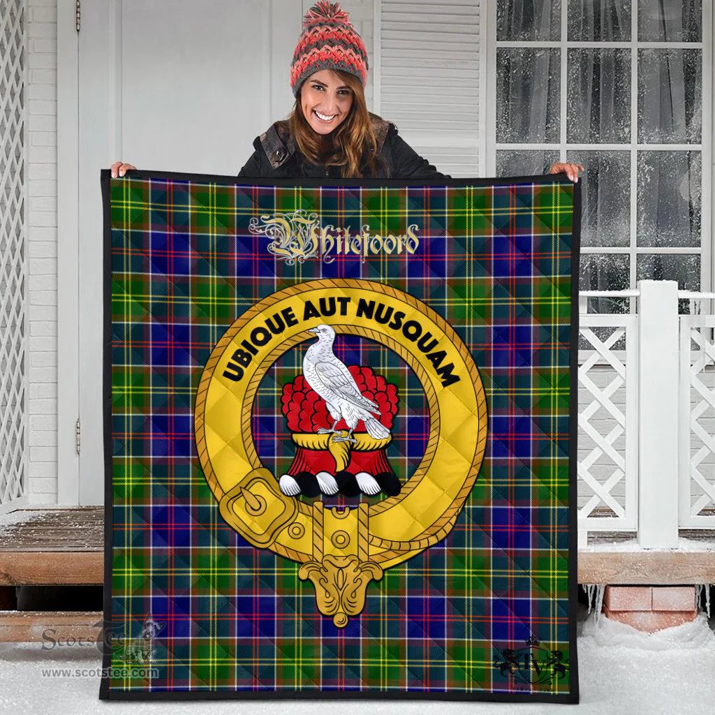 Scottish Whitefoord modern Clan Tartan Quilt - Crest Gold Style Scottish Plaid Tartan Plaid