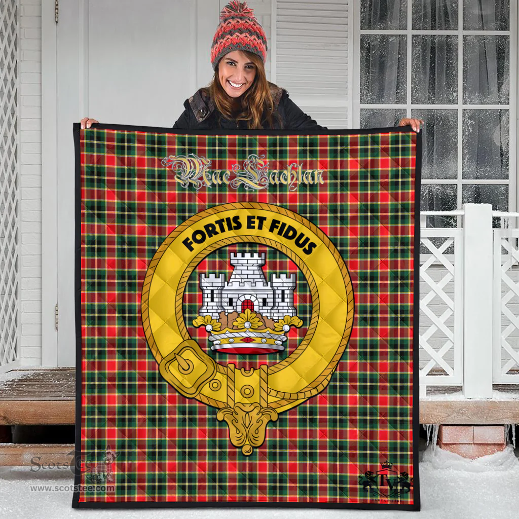 Scottish MacLachlan Hunting Modern Clan Tartan Quilt - Crest Gold Style Scottish Plaid Tartan Plaid