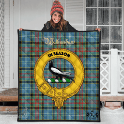 Scottish Walkinshaw Clan Tartan Quilt - Crest Gold Style Scottish Plaid Tartan Plaid