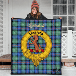Scottish Sutherland Old Ancient Clan Tartan Quilt - Crest Gold Style Scottish Plaid Tartan Plaid