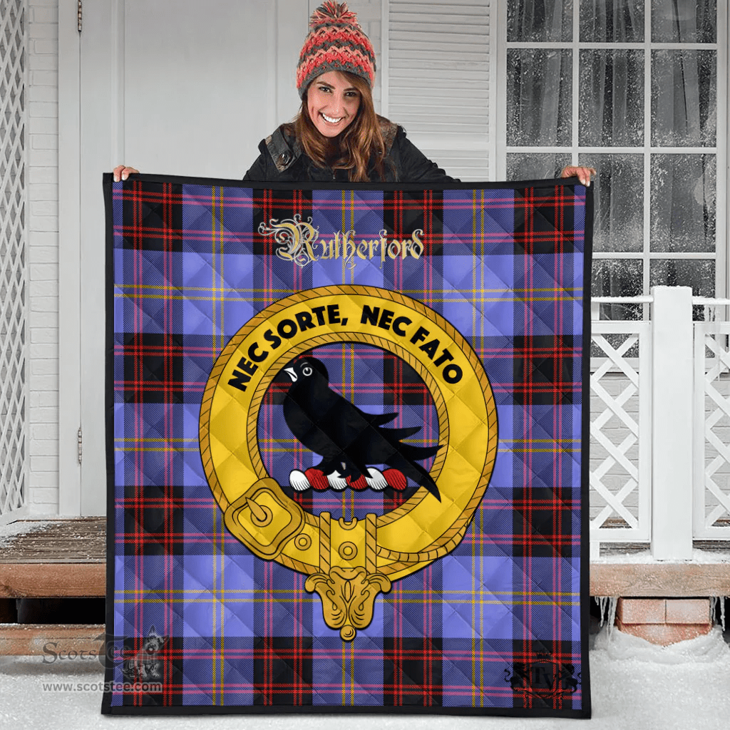 Scottish Rutherford Clan Tartan Quilt - Crest Gold Style Scottish Plaid Tartan Plaid