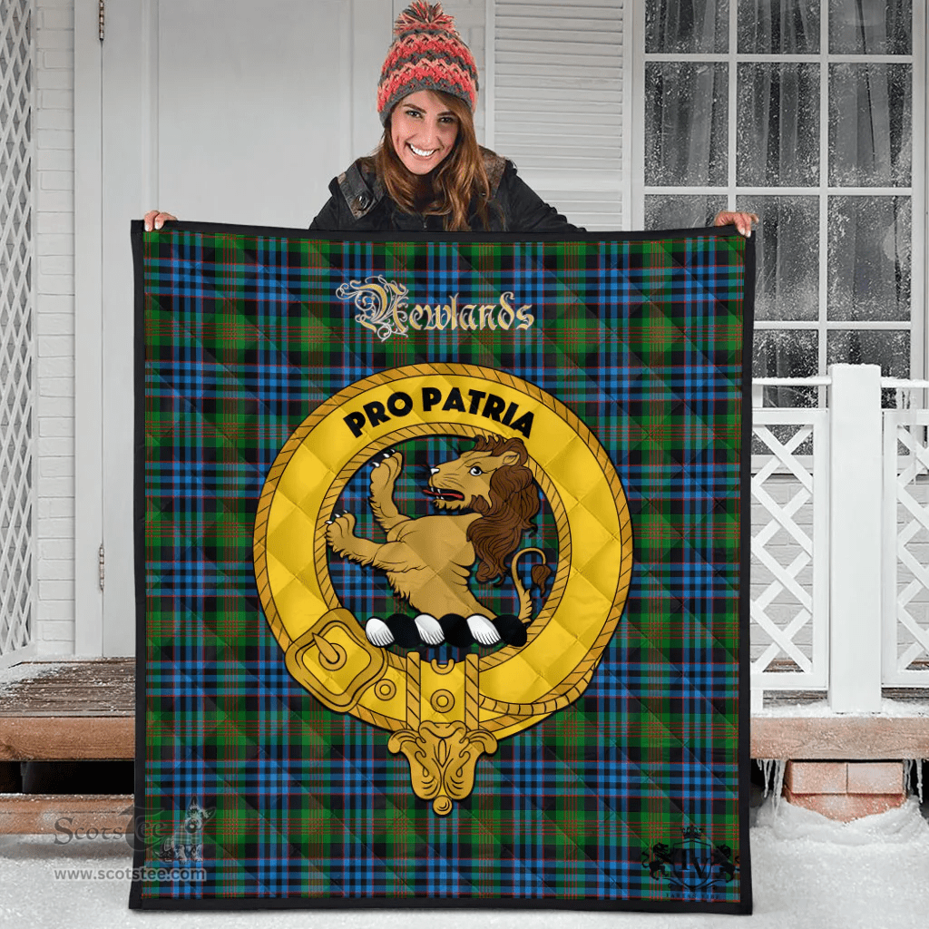 Scottish Newlands of Lauriston Clan Tartan Quilt - Crest Gold Style Scottish Plaid Tartan Plaid