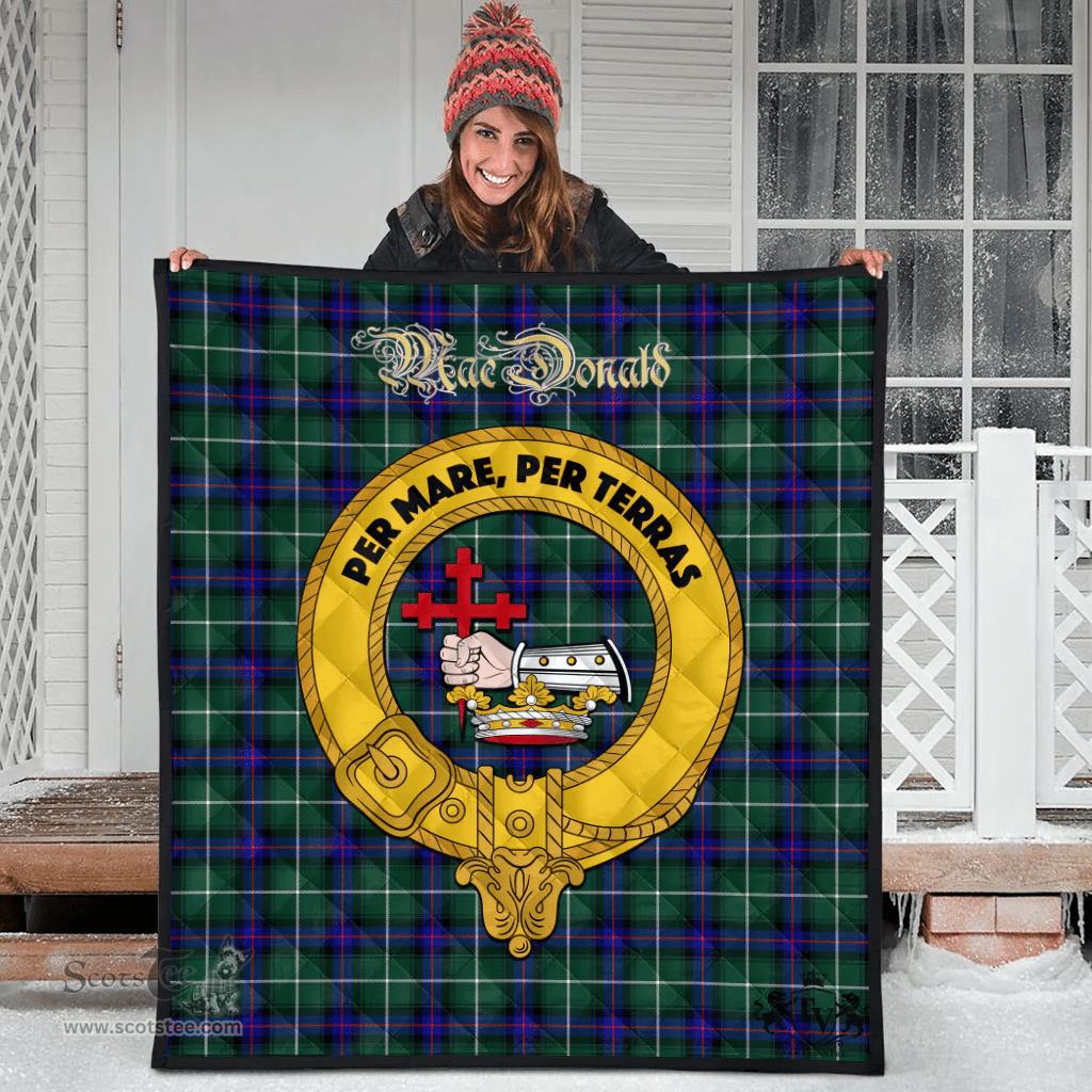 Scottish MacDonald of the Isles Hunting Modern Clan Tartan Quilt - Crest Gold Style Scottish Plaid Tartan Plaid