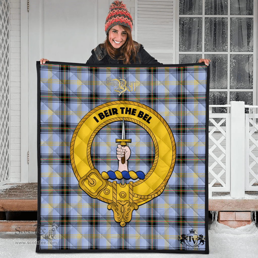 Scottish Bell of the Borders Clan Tartan Quilt - Crest Gold Style Scottish Plaid Tartan Plaid