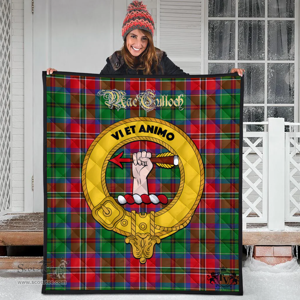 Scottish MacCulloch Clan Tartan Quilt - Crest Gold Style Scottish Plaid Tartan Plaid
