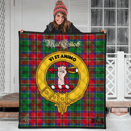Scottish MacCulloch Clan Tartan Quilt - Crest Gold Style Scottish Plaid Tartan Plaid