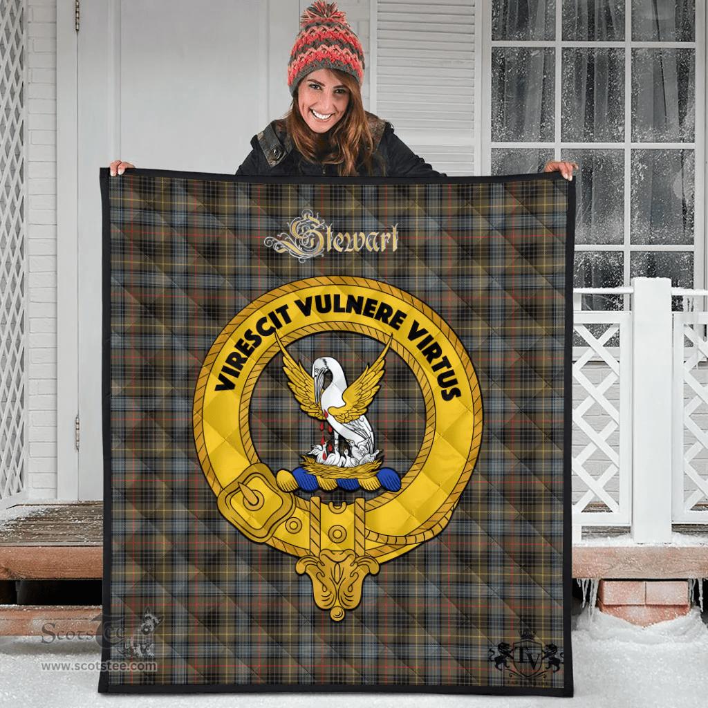 Scottish Stewart Hunting Weathered Clan Tartan Quilt - Crest Gold Style Scottish Plaid Tartan Plaid