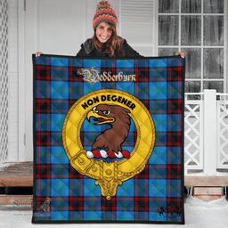 Scottish Wedderburn Clan Tartan Quilt - Crest Gold Style Scottish Plaid Tartan Plaid