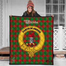 Scottish Middleton Modern Clan Tartan Quilt - Crest Gold Style Scottish Plaid Tartan Plaid