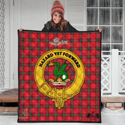 Scottish Seton Modern Clan Tartan Quilt - Crest Gold Style Scottish Plaid Tartan Plaid