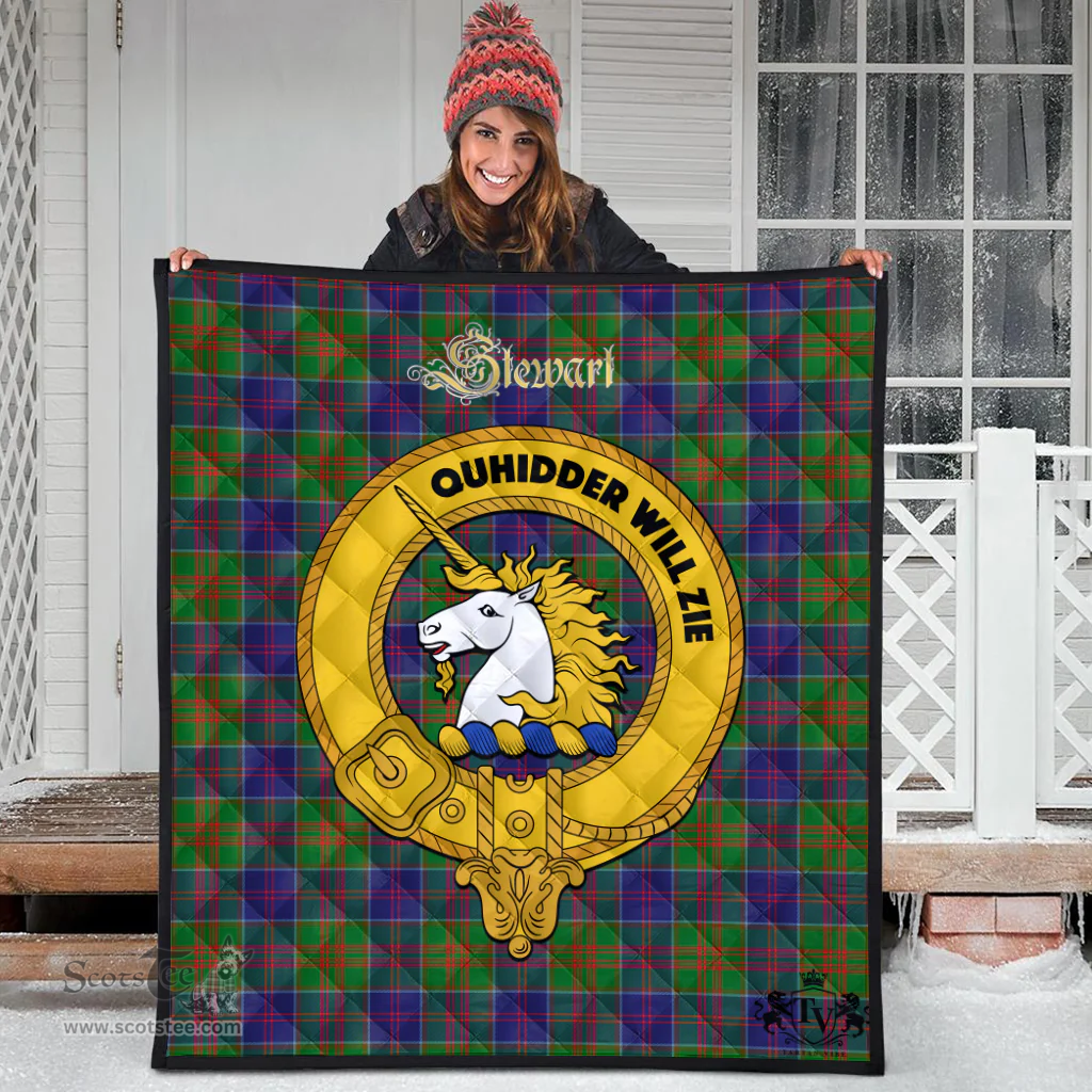 Scottish Stewart of Appin Hunting Modern Clan Tartan Quilt - Crest Gold Style Scottish Plaid Tartan Plaid