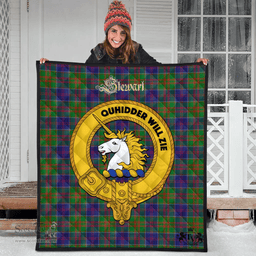 Scottish Stewart of Appin Hunting Modern Clan Tartan Quilt - Crest Gold Style Scottish Plaid Tartan Plaid
